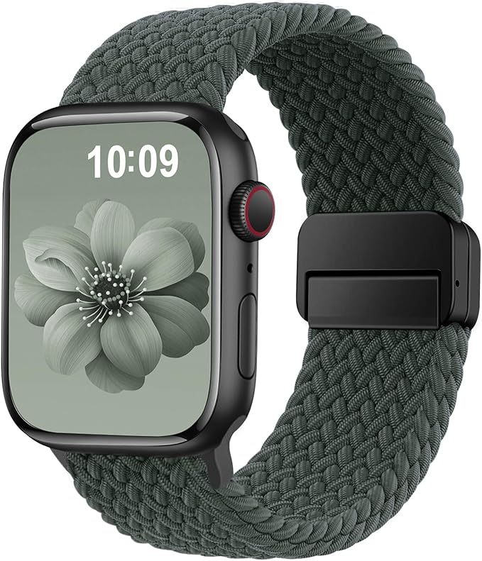 Braided Stretchy Band Compatible with Apple Watch Bands 38mm 40mm 41mm 42mm 46mm 44mm 45mm 49mm for Women Men, Nylon Sport Strap Solo Loop for iWatch bands Series SE 11 10 9 8 7 6 5 4 3 Ultra 3 2 1 by SuperNaNa