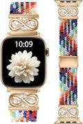 Dirrelo Braided Magnetic Stretchy Nylon Band Compatible for Apple Watch Bands Women 40/41/38/42/44/45/46/49mm, Designer Dressy Infinity Elastic Strap for iWatch Series 11 10 9 8 7 6 5 4 SE/Ultra 3 2 1 by Dirrelo