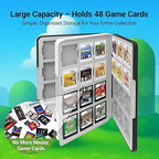 QUBAMG 3DS Game Case 48 Slot DS Game Holder Compatible With Nintendo New 3ds / New 3ds Xl / 3ds / 3ds Xl / Dsi / Dsi Xl / Ds / New 2ds /New 2ds Xl / 2ds/ 2ds Xl Catridge Portable Storage Box,Blue - Image 2