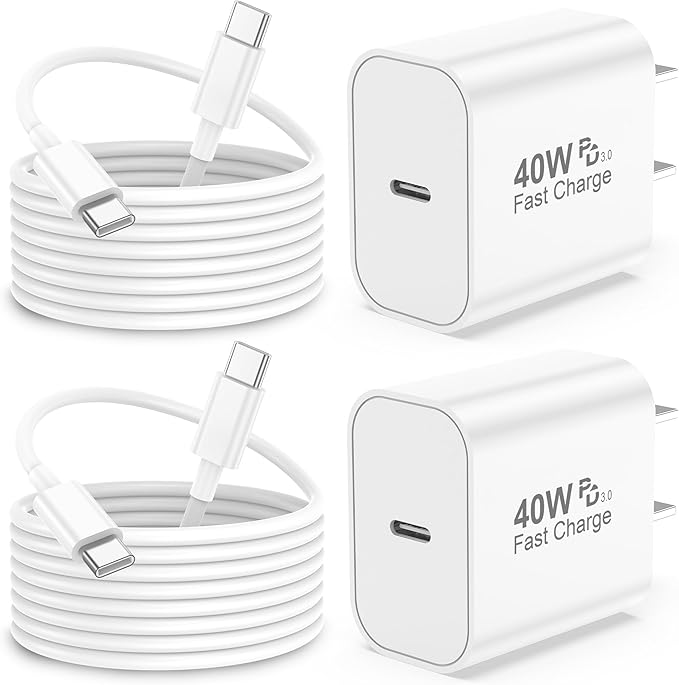 iPhone 17 Pro Max Charger Fast Charging, 40W USB C Super Fast Charger Block with 6ft Type C Charging Cable Cord for iPhone 17 Pro Max/17 Pro/Air/17/16/16 Pro/16 Pro Max/Plus/15/15 Pro/15 ProMax/S25 by PGQBS