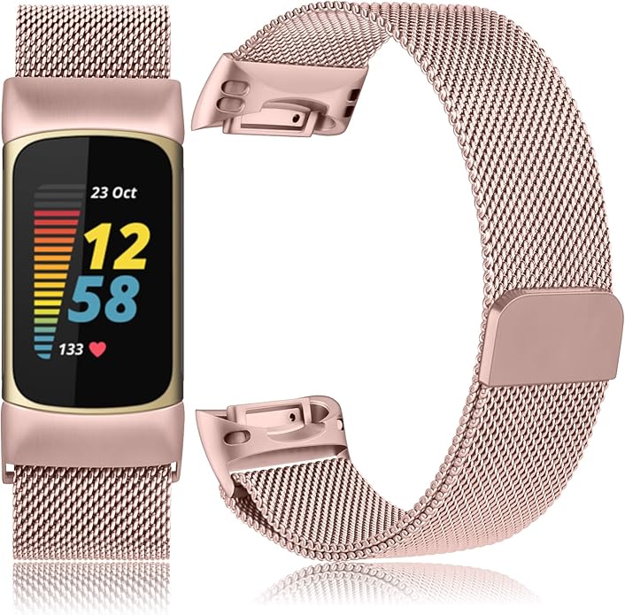 Vanjua for Fitbit Charge 6 Bands Women Men, Stainless Steel Metal Mesh Loop Adjustable Wristband Replacement Strap Compatible with Fitbit Charge 6 Fitness Tracker - Image 3