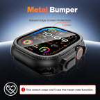 Goton Metal Case for Apple Watch Ultra 3/2/1 49mm Screen Protector, Rugged Bumper Tempered Glass with Back Cover Compatible with 2025 Ultra3 - Image 3
