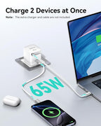 Retractable Wall Charger, 65W GaN PD/PPS Fast USB C Charger Block with Retractable Type-C Cable, Travel Fast Charging Adapter with Foldable Plug for iPhone 17/16 Series, MacBook Air, iPad Pro, Samsung - Image 4