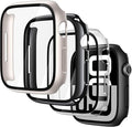 Misxi 4 Pack Case with Scratch-Resistant Screen Protector for Apple Watch Series 11 Series 10 46mm, Cover with Hard PC Tempered Glass for iWatch, 1 Black + 1 Transparent + 1 Starlight + 1 Jet Black by Misxi