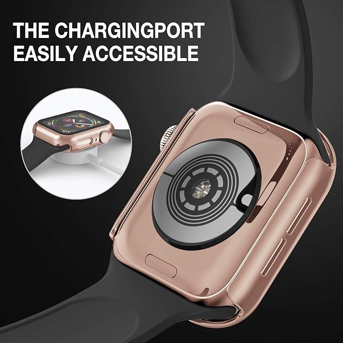 Case Compatible with Apple Watch 38MM Series 3/2/1/ with Built-in Tempered Glass Screen Protector, All-Around Ultra-Thin Bumper Full Cover Hard PC Protective Case for iWatch - Image 3