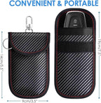 2 Pack Faraday Bags for Key Fob, Faraday Pouch Car Keys RFID Signal Blocking Holder Small, Keyless Entry Blocker Protector, Anti-Theft Security Cage Shielding Case, Carbon Fiber - Image 2