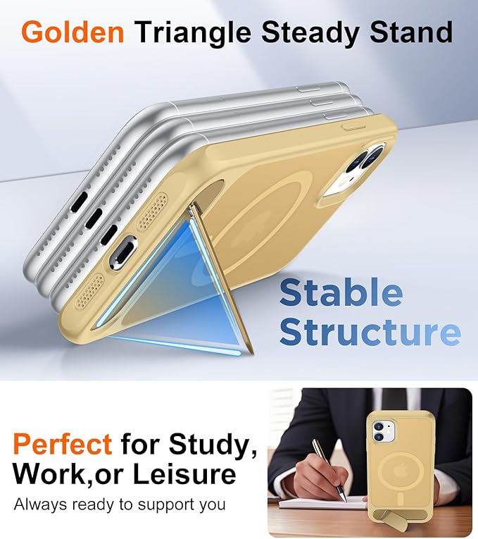 Temdan Magnetic Compatible with iPhone 11 Phone Case, [Built-in Invisible Kickstand][Compatible with MagSafe] [Military Grade Shockproof] Slim Translucent Matte Phone Case for iPhone 11 6.1" - Image 3
