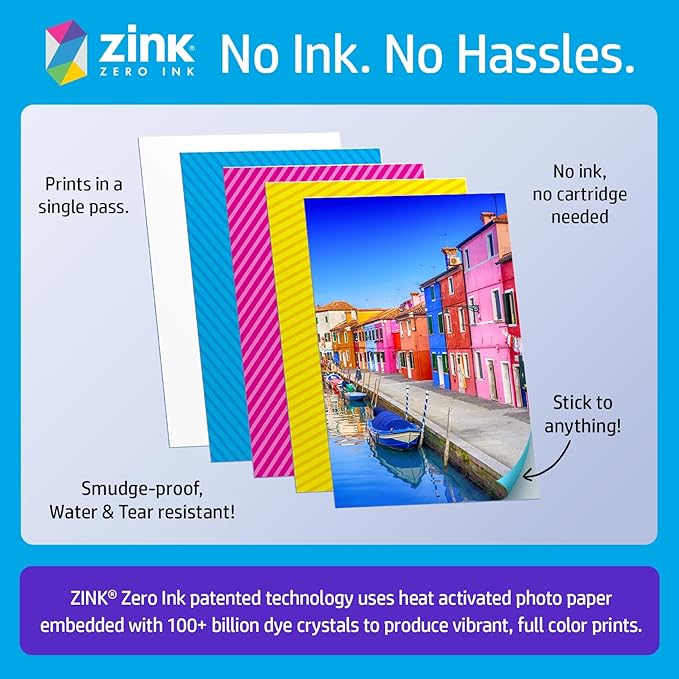 HP Sprocket Portable 2x3 Inch Instant Photo Printer (Black Noir) Print Pictures on Zink Sticky-Backed Paper From Your iOS & Android Device - Image 5