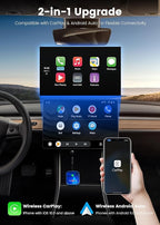 2 in 1 Carplay Wireless Adapter, Converts Wired to Wireless Carplay Adapter for iPhone/Android Auto Wireless Adapter, Near-Zero Latency, Plug and Play for Cars from 2017,Compatible iOS 10+/Android 11+ - Image 3