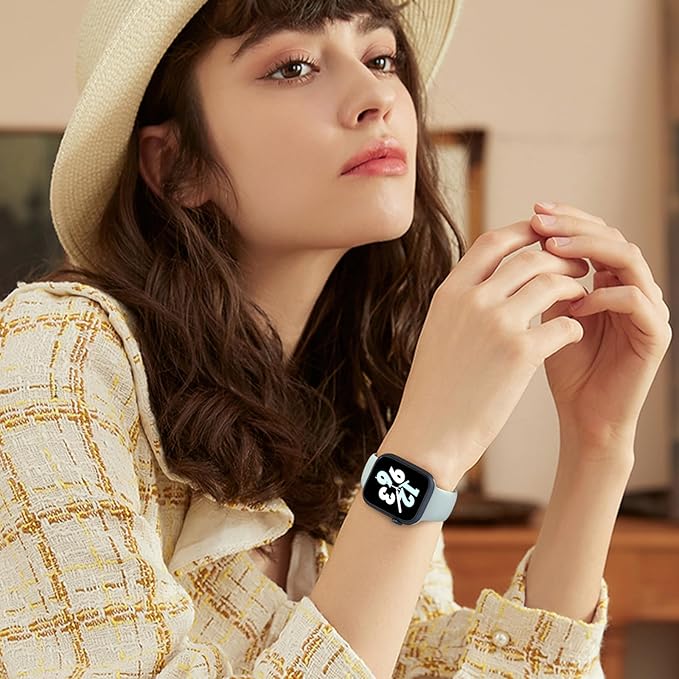 Sport Band Compatible with Apple Watch 38mm 40mm 41mm 42mm 44mm 45mm 46mm 49mm, Replacement Soft Silicone Strap Wristbands for iWatch Series 11/10/9/8/7/6/5/4/3/2/1 Ultra SE Women Men, Succulent - Image 4