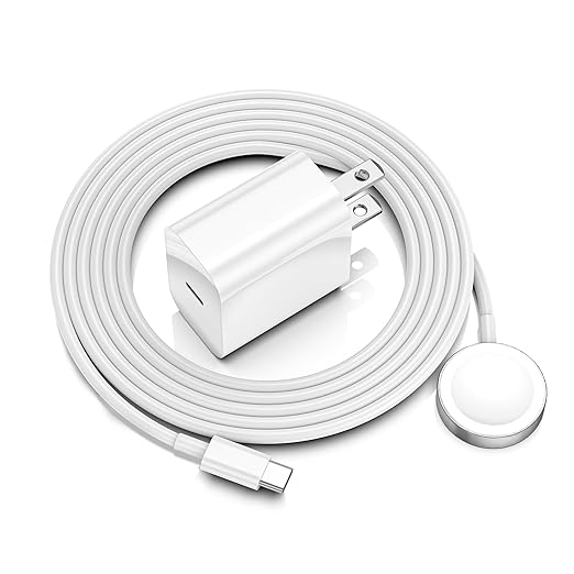 Charger for Apple Watch with USB C Fast Charger Block,Upgraded USB C Fast iPhone Watch Charger [MFi Certified] 6FT Magnetic Charging Cable for iWatch Series SE/9/8/7/6/5/4/3/2/1 by KTDRJN