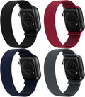 4 Pack Stretchy Solo Loop Nylon Bands Compatible with watch 38mm 40mm 41mm 42mm 44mm 45mm 46mm 49mm Women Men, Water-Resistant Elastics Sport Strap for iWatch Series 11/10/9/8/7/6/5/4/3/2/1 Ultra SE by Acrbiutu