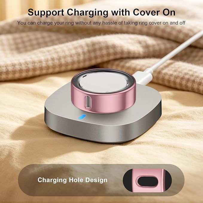 3 Pack Ring Cover Compatible with Oura Ring Gen 4/Oura Ring Gen 3 Horizon/Heritage-Size 6,Support Charging with Cover on,Anti-Scratch Ultra-Thin TPU Ring Protector for Men Women,Silver+Rosegold+Pink - Image 4