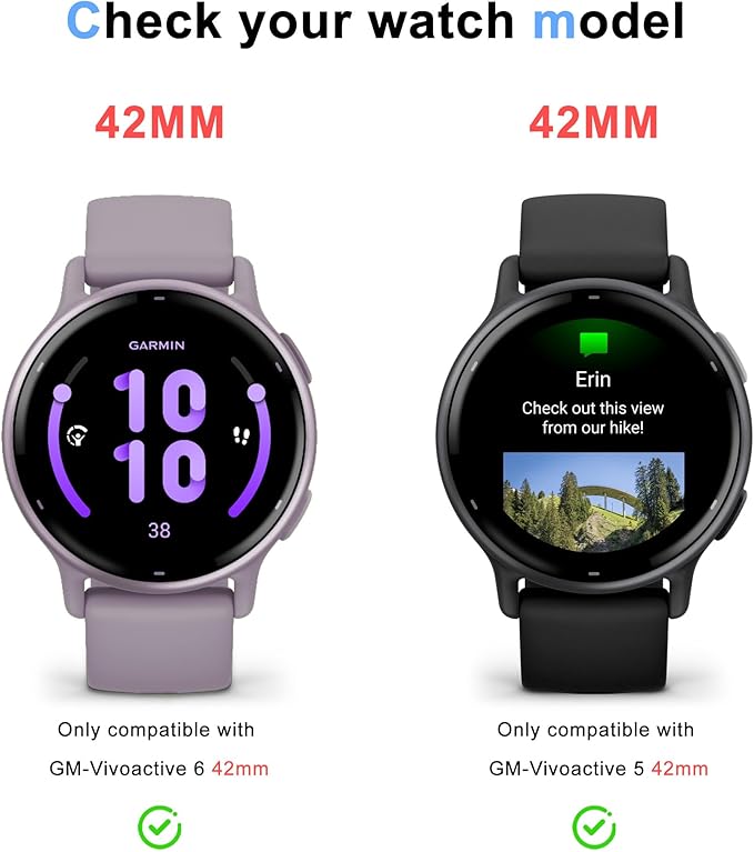 6 Pack for Garmin Vivoactive 5/6 42mm Flexible Screen Protector, Soft Film, HD Clear, Bubble Free, Anti Scratch - Image 2