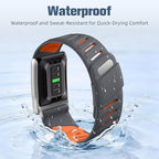 Getino Sport Band Compatible with Whoop 5.0 Bands One, Peak and Life/MG, Breathable Waterproof Silicone Adjustable Replacement Accessories Strap for Whoop Band 5.0 Fitness Activity Tracker, GrayOrange - Image 2