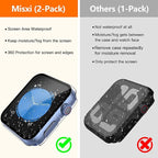 Misxi [2 Pack] Waterproof Hard Case with Tempered Glass Compatible with Apple Watch SE 3 (2025) SE 2 SE Series 6 Series 5 Series 4 44mm, Protective Cover for iWatch Screen Protector, Matte Transparent - Image 2