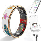 Smart Ring for Women,Fitness Tracker with Heart Rate,Blood Oxygen,Menstrual Cycle,Sleep Monitoring,Step Counting,IP68 Waterproof for iOS and Android,No Subscription Fee (8#) by Unknown