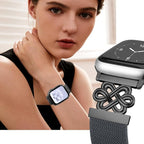 Stretchy Solo Loop Band Compatible with Apple Watch Bands 44mm 45mm 46mm 49mm 42mm, Magnetic Soft Nylon with Designer Interlock Buckle Bracelet for iWatch Ultra Series 10/9/8/7/6/5/4/3/2/1/SE - Image 2