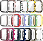 20 Pack Case with Tempered Glass Screen Protector Compatible for Apple Watch 44mm SE 3 (2025)/SE 2/SE/Series 6/5/4, Hard PC Scratch Resistant Bumper Protective Cover for iWatch Accessories by Haojavo