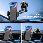 Phone Mount for Car,Military-Grade Car Phone Holder Mount Universal Automobile Dashboard Windshield Cell Phone Holder Truck Vent for iPhone 16 15 14 13 Pro Max Samsung - Image 3