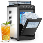 COWSAR Ice Maker Countertop, Portable Ice Machine with External Water Tank, 8 Cubes in 6 Mins, 26 lbs/24Hrs, Self-Cleaning Quiet Compact Commercial Ice Makers for Home, RV, Camping, Black by COWSAR