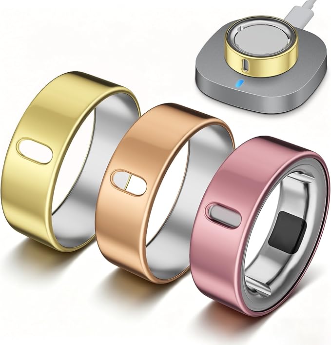 3 Pack Ring Cover Compatible with Oura Ring Gen 4/Oura Ring Gen 3 Horizon/Heritage-Size 6,Support Charging with Cover on,Anti-Scratch Ultra-Thin TPU Ring Protector for Men Women,Gold+Rosegold+Pink by Vigamen