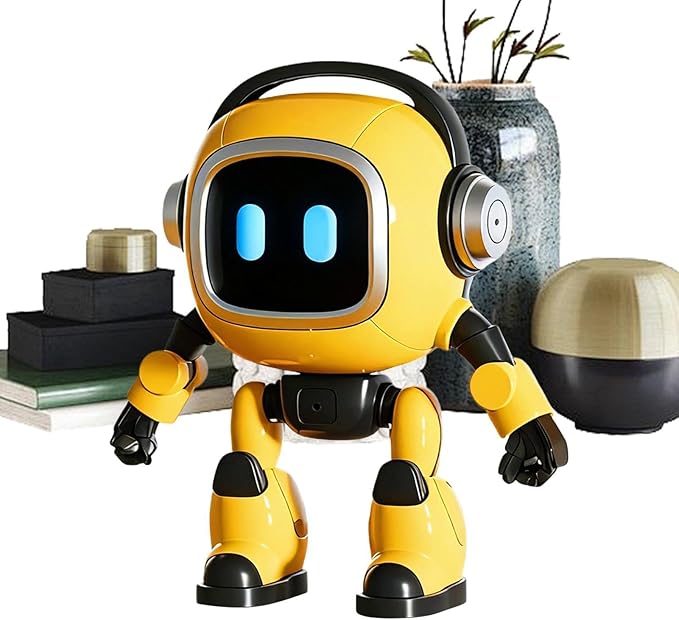 AI Robot Desk Companion - ABS 9.5x5.5x13cm | Smart Programmable RC Robots | Educational Electronic Learning Machine with Voice Interaction for Boys Girls Adults Kids Birthday Parties Family by Unknown