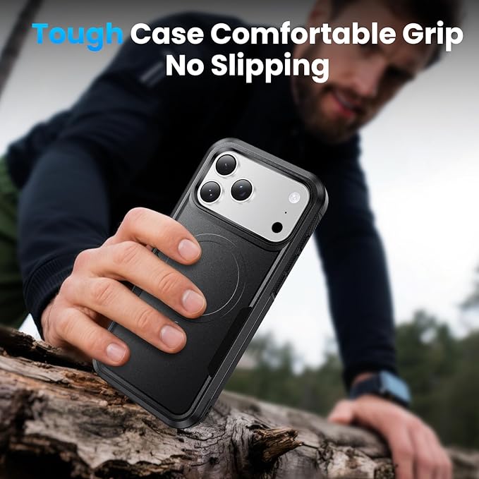 Magnetic for iPhone 17 Pro Max Case, Heavy Duty Protection, 23ft Military-Grade Drop Protection, Compatible with MagSafe, Tough Non-Slip, Matte Surface Phone case for iphone 17 Pro Max 6.9", Black - Image 6