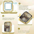 JR.DM 40mm Soft Flexible TPU Case Compatible for Apple Watch Series 6/5/4/SE Touchable Screen Lightweight Anti-Scratch All-Around Protector Thin Guard Shockproof Cover Shiny Bumper for iWatch, Gold - Image 2