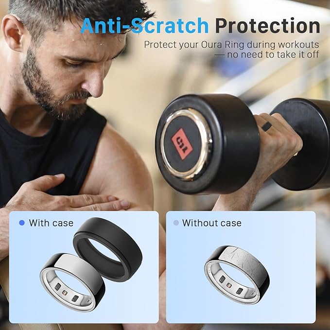 8 Pack Ring Covers for Oura Ring Gen 3 & Gen 4 (Ceramic), Anti-Scratch Elastic Silicone Ring Protector, Full Coverage Protective Sleeves for Workout & Daily Wear, Size M (Ring Size 11/12/13/14/15) - Image 5
