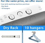 Erivess Portable Twin Tub 19lbs Washing Machine with Drying Rack and 10 Hangers, 12lbs Washer Mini Compact Laundry Machine with 7lbs Spinner, 1500rpm Semi-automatic Washer Combo for Dorm&Apartment - Image 2