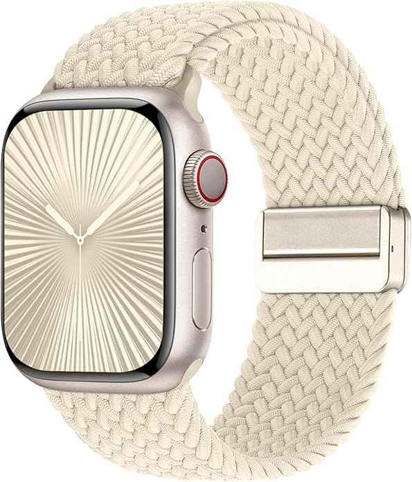 Braided Stretchy Band Compatible with Apple Watch Bands 38mm 40mm 41mm 42mm 44mm 45mm 46mm 49mm Women Men, Soft Nylon Solo Loop Magnetic Sport Strap for iWatch Series 11 10 9 8 7 6 5 4 3 2 1 SE Ultra by Unknown