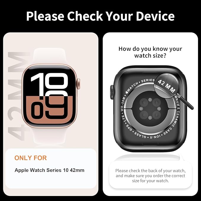 6 Pack for Apple Watch Series 10 42mm Case with Tempered Glass Screen Protector, Ultra-Thin Scratch Resistant Hard PC Protective Cover Compatible with iWatch Series 10 Screen Protector 42mm - Image 2