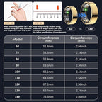 Smart Ring for Women Men, Fitness Ring with Heart Rate, Blood Oxygen,Stress, Sleep Tracker, Step Tracker, Fit Ring No Subscription Fee, IP68 Waterproof Smart Ring for iPhone & Android (Gold, 8#) - Image 2