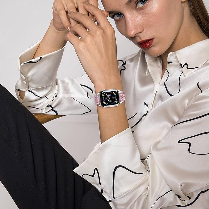 Stretchy Nylon Solo Loop Bands Compatible with Apple Watch 38mm 40mm 41mm 42mm 44mm 45mm 46mm 49mm Ultra 2 iWatch Series 11 10 9 8 7 SE 6 5 4 3 2 1 Strap,Sport Elastic Braided Women Men - Image 6