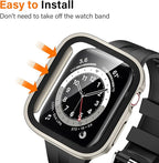 Amizee 2 Pack Compatible with Apple Watch Case SE 3/2/1 Series 6/5/4 44mm with Built-in Screen Protector, Ultra-Thin Hard PC Straight Edge Anti-Scratch Protective Cover for iWatch (Starlight) - Image 3