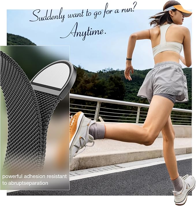 BELONGME 3 Pack Mesh Loop Compatible with Apple Watch Bands for Women Men 40mm 41mm 38mm 42mm 44mm 45mm 49mm 46mm Series 11 10 9 8 7 6 5 4 Ultra3 SE3 2, Stainless Steel Metal Magnetic Strap for iWatch - Image 3