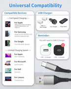 6 inch Short USB C Cable Fast Charging 2 Pack, 0.5ft USB A to USB C Cable Short USBC Cable Braided, 3A USB Type C Cable for iPhone 15 16 17 Pro Max, Samsung Galaxy S24 S23, Google Pixel, iPad - Image 7