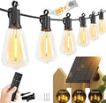 Brightown 202FT Solar String Lights Outdoor Waterproof with Remote, 65+2 LED Shatterproof Bulbs, Dimmable & Timable, 3 Light Modes - Commercial Grade Patio Lights for Garden Backyard Party Decor by Brightown