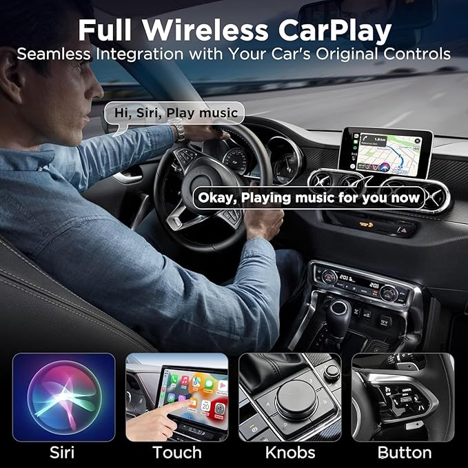 Wireless CarPlay Adapter for Apple iPhone,Converter Wired Carplay to Wireless,Stable Connection Fit for Cars from 2017-2025 & iPhone iOS 11+ (Carbon) - Image 5