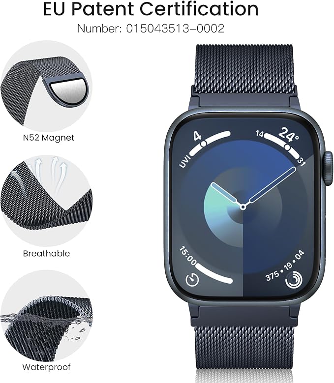 Original Metal Milanese Loop Compatible with Apple Watch Band 38mm 40mm 41mm 42mm 44mm 45mm 49mm for Women Men, Magnetic Stainless Steel for iWatch Se Ultra Series 11 10 9 8 7 6 5 4 3 2 1 - Image 3