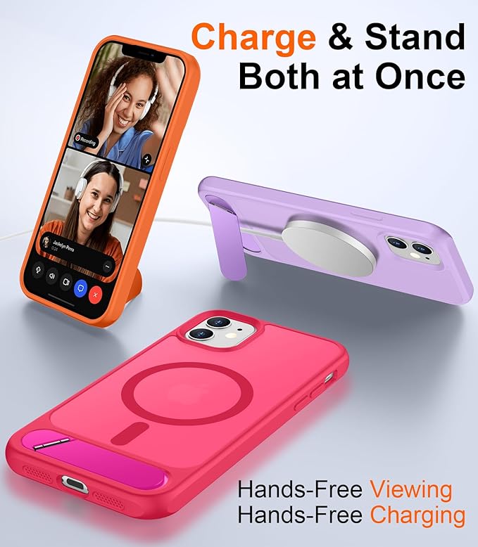 Temdan Magnetic Compatible with iPhone 11 Phone Case, [Built-in Invisible Kickstand][Compatible with MagSafe] [Military Grade Shockproof] Slim Translucent Matte Phone Case for iPhone 11 6.1" - Image 2