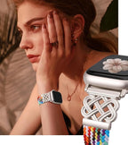 TOYOUTHS Braided Magnetic Band Compatible with Apple Watch Bands 38/40/41/42/44/45/46/49mm Women Men, Dressy Celtic Metal Stretchy Elastic Strap for iWatch Series 11 10 9 8 7 6 5 4 SE/Ultra 3 2 1 - Image 3