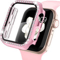 Recoppa Compatible for Apple Watch Case with Screen Protector for Apple Watch 42mm Series 3/2/1, Bling Crystal Diamond Rhinestone Ultra-Thin Bumper Full Cover Protective Case for Women Girls iWatch by Recoppa