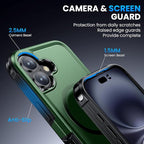 Magnetic for iPhone 16 Case, Heavy Duty Protection, 23ft Military-Grade Drop Protection, Compatible with MagSafe, Tough Non-Slip, Matte Surface Phone case for iPhone 16 6.1", Green - Image 5