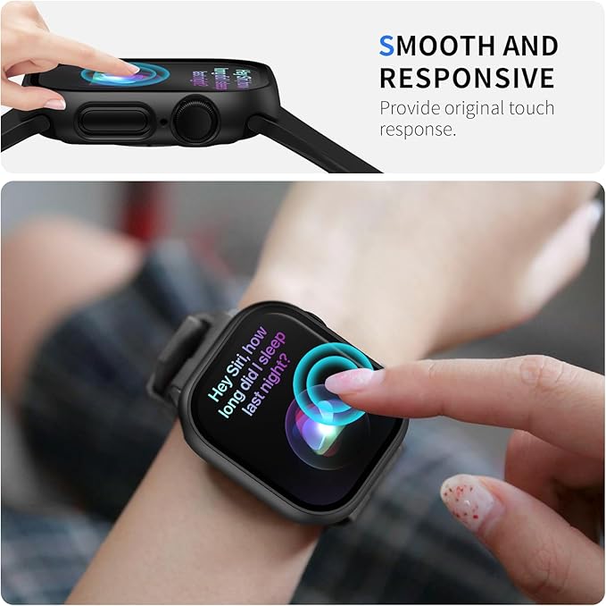 Cuteey 6 Pack for Apple Watch Series 11 Series 10 Screen Protector Case 46mm, Full Protective Bumper PC Cover with Built-in Tempered Glass Film for iwatch 11 10 Accessories 46mm - Image 5
