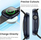 LETOID Waterproof for Apple Watch Series 11 10 Screen Protector Case 42mm, iWatch Face Cover, Hard PC Protective Bumper with Tempered Glass Accessories for Men Women 42 mm Blue - Image 6