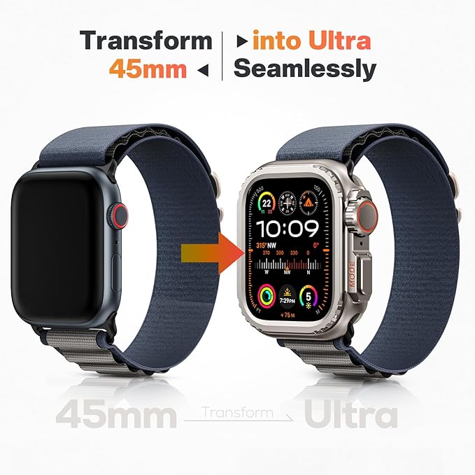 Goton Aluminum Alloy Case for Apple Watch Series 9 8 7 45mm, Ultra-Style Metal Bumper Protector with Ceramic Back, Shockproof Cover for Business & Daily Use - Image 4