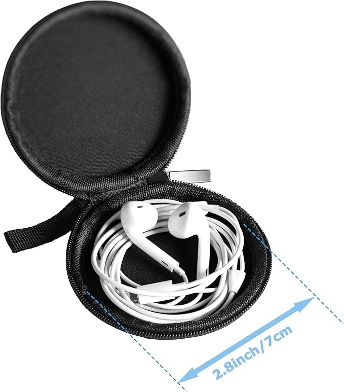 Ginsco Mini-Portable Hard Shell Earbuds Case for Apple EarPods Headphones USB-C Wired Ear Buds/Samsung Galaxy Wired Earbuds, Travel Case for Earphones Earplugs (1, Blue) - Image 9