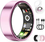 Smart Ring for Women & Men, Health Tracker Ring with Heart Rate, Blood Oxygen,Blood Pressure, IP68 Waterproof Fitness Ring, Sleep Tracker for iPhone and Android, No APP Fee (Lavender Pink, 8#) by UniverseJethro